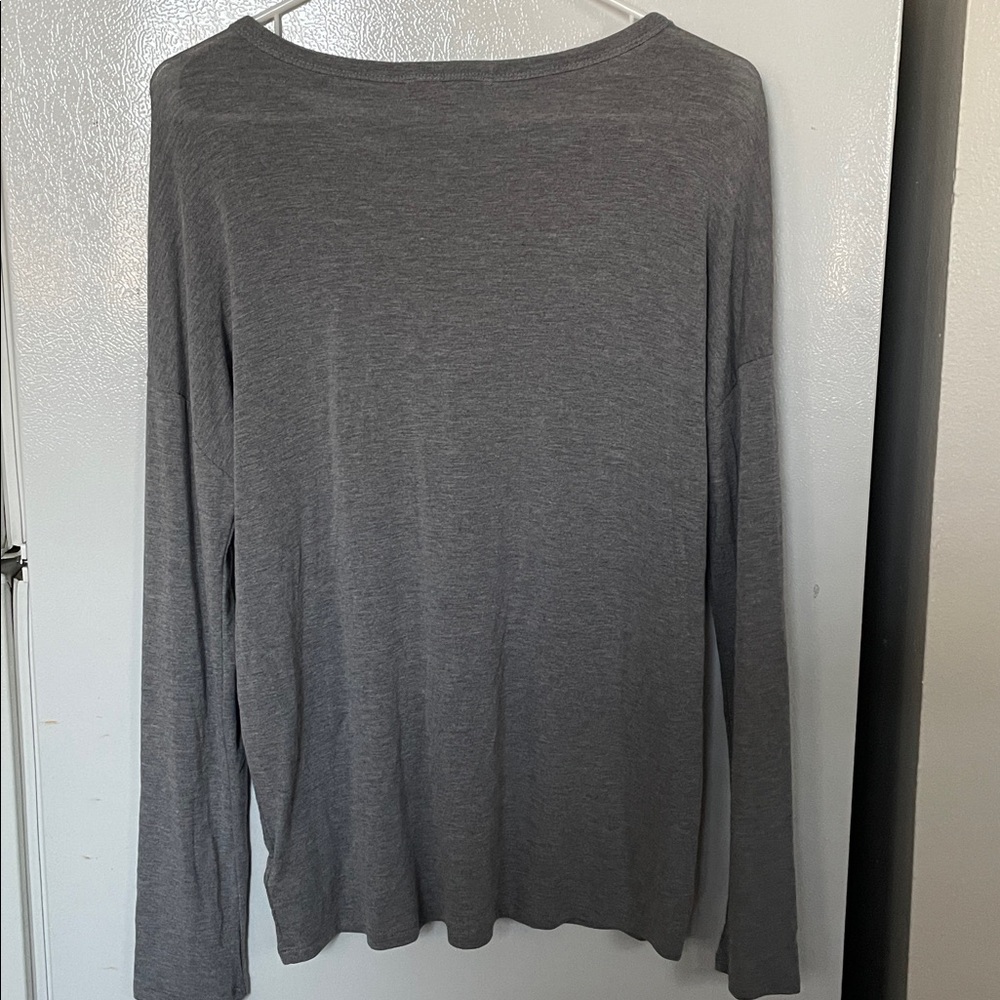 Express Women’s Small NWT Gray Lace-Up V-Neck Long Sleeve Top - Picture 5 of 5